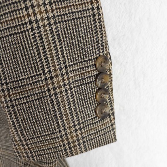 RBM Collection 100% Lambswool Brown 42R Blazer Jacket 2 Button Vented - Picture 4 of 14